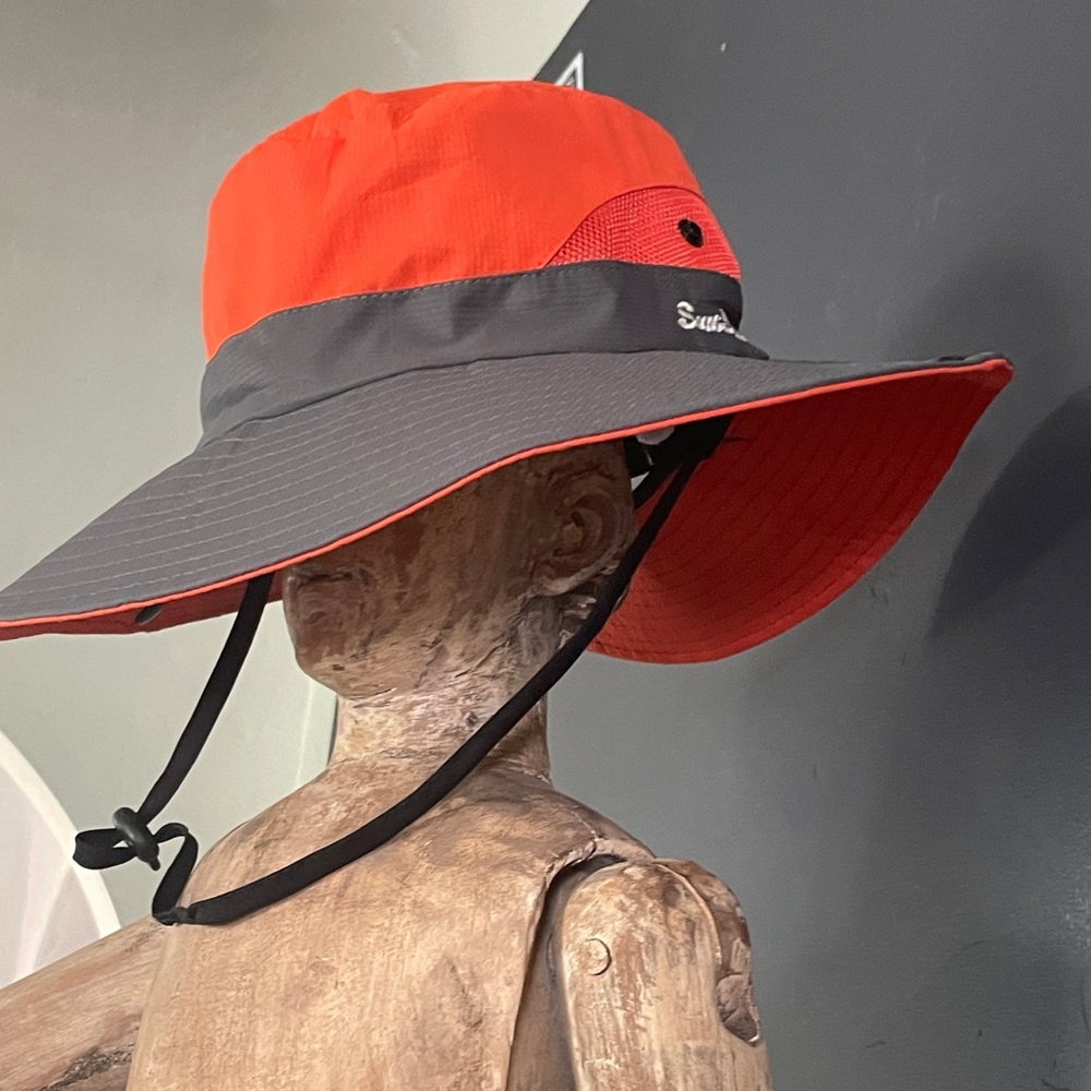 Women's Sun-Hat Ponytail - Outdoor UV-Protection. Mesh Wide Brim Foldable Hat.
